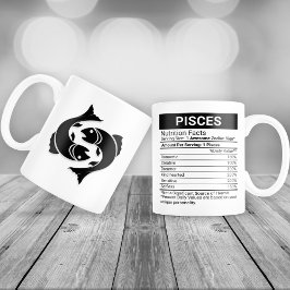 Taza De Café Gigante Rótulo Zodiaco Pisces con Hechos de Nutrición,