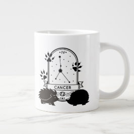 Taza De Café Gigante Rótulo zodiaco y Mascotas coincidentes. Cáncer - H