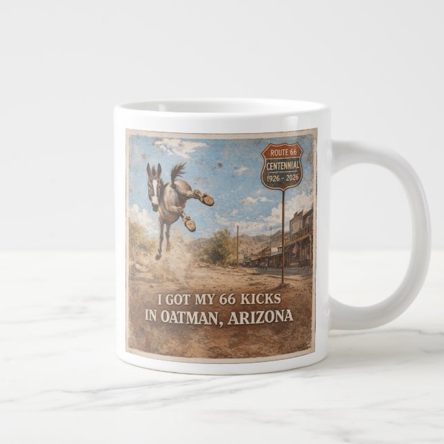 Taza De Café Gigante Route 66 Centennial Oatman Donkey Artwork (Derecha)