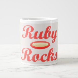 TAZA DE CAFÉ GIGANTE RUBY ROCKS ROJO Y GRIETA DE CAFÉ