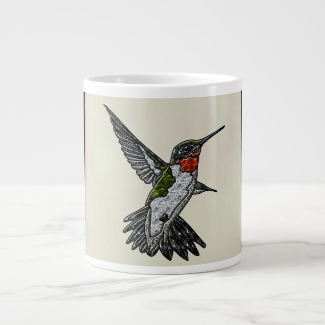 Taza De Café Gigante Ruby Throed Hummingbird (Frente)