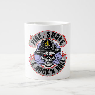 Taza De Café Gigante Ruedas Fire, Smoke & rock n,