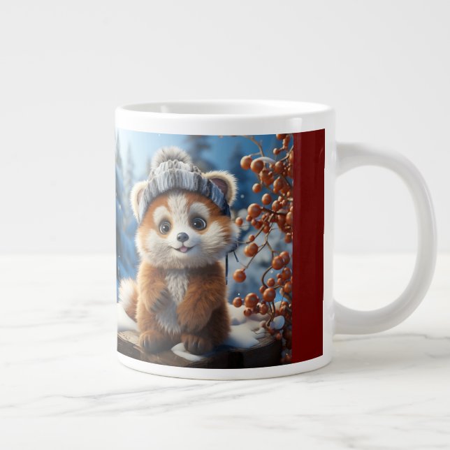 Taza De Café Gigante Rufus - Un adorable panda rojo (Derecha)