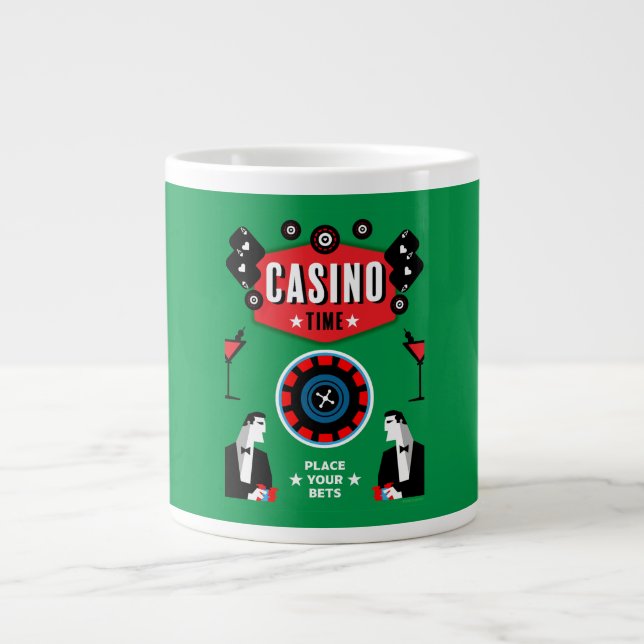 Taza De Café Gigante Ruleta de póquer de juegos de casino (Frente)