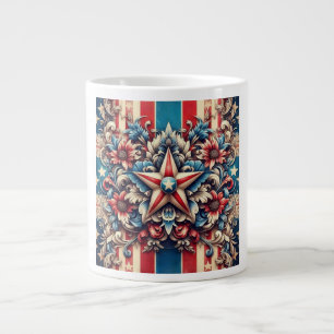 Taza De Café Gigante rústico/vintage estadounidense/patriótico