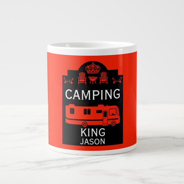 Taza De Café Gigante RV Camping King USA (Frente)