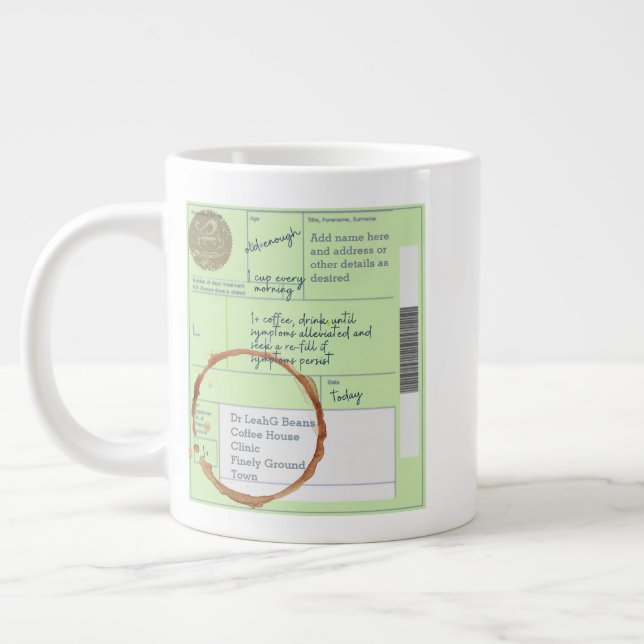 Taza De Café Gigante RX Prescription MUG del Reino Unido - Café diverti (Izquierda)