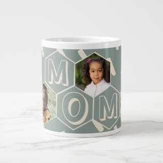Taza De Café Gigante Sage Green Hexagon Modern MOM Gift