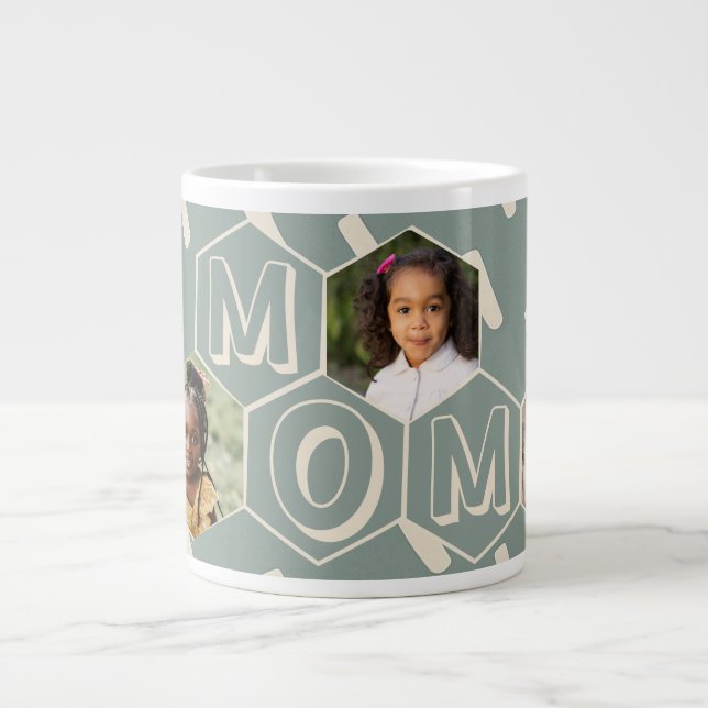 Taza De Café Gigante Sage Green Hexagon Modern MOM Gift (Frente)