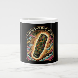 Taza De Café Gigante Sage Mi Espacio y Mi Actitud Purificando Limpieza 