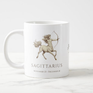 Taza De Café Gigante Sagitario Zodiaco Nombre Personalizado y Fecha de
