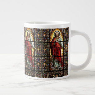 Taza De Café Gigante Sagrado Corazón de Jesús Cristal Manchado
