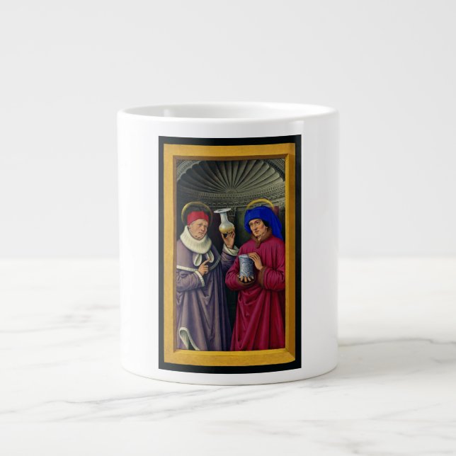 Taza De Café Gigante Saints Cosmas and Damian de Jean Bourdichon (Frente)
