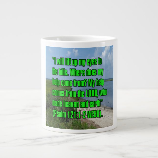 Taza De Café Gigante Salmo 121:1-2 WEBU Mug (Frente)