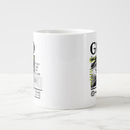 Taza De Café Gigante Salmo 121:2 Ojo de Dios Neon Lima Arte CRT Glitch