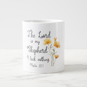 Taza De Café Gigante Salmo 23:1 El Señor es mi Pastor Amarillo Flor