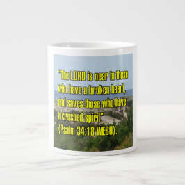 Taza De Café Gigante Salmo 34:18 WEBU Mug
