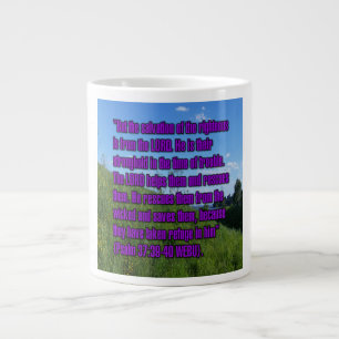 Taza De Café Gigante Salmo 37:39-40 WEBU Mug