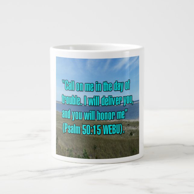Taza De Café Gigante Salmo 50:15 WEBU Mug (Frente)