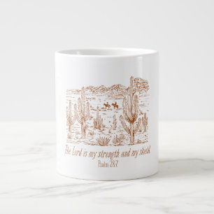 Taza De Café Gigante Salmo Occidental 28:7 El Señor Es Mi Fuerza
