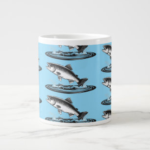 Taza De Café Gigante salmón atlántico saltando