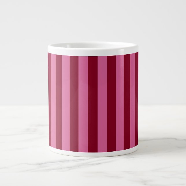 Taza De Café Gigante Salsa Flamingo Stripe Rosa (Frente)