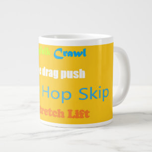 Taza De Café Gigante Salto Salto Salto Lean Diseño de texto con colores