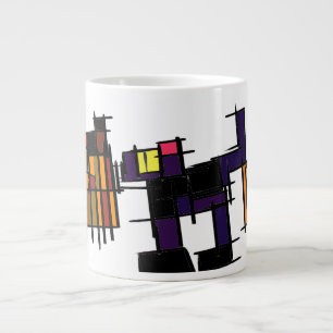 Taza De Café Gigante Saludo divertido del gato negro