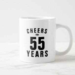 Taza De Café Gigante Saludos 55º Regalo de la jarra de cumpleaños par