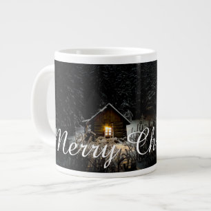 Taza De Café Gigante Saludos de Navidad con Casa de Bruja