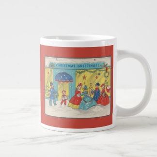 Taza De Café Gigante Saludos de Navidad retro vintage Invierno antiguo