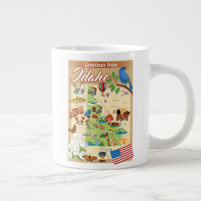 Taza De Café Gigante Saludos desde Idaho (Derecha)