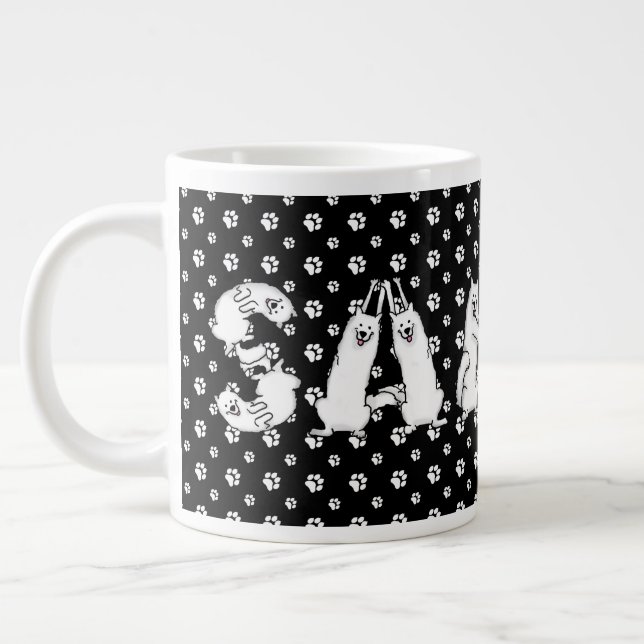 Taza De Café Gigante Sammy en letras de perro samoyadas (Izquierda)