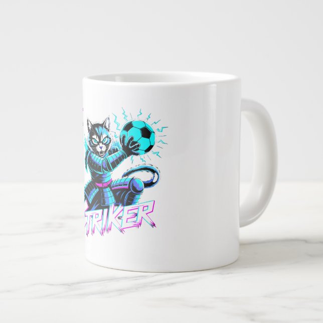 Taza De Café Gigante Samurai Cat Striker Mug - For Soccer Fans (Derecha)