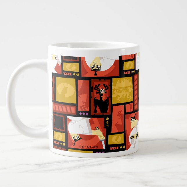 Taza De Café Gigante Samurai Jack & Aku Character Art Panel Pattern (Izquierda)