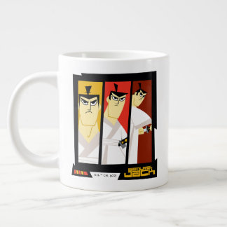 Taza De Café Gigante Samurai Jack Character Tri-Panel Futuristic Frame
