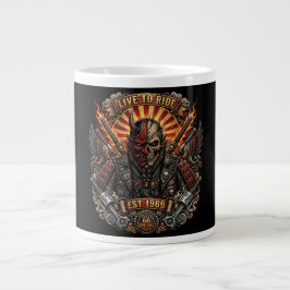 Taza De Café Gigante Samurái Oni Motociclista- Vive Para Conducir Est 1