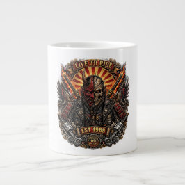 Taza De Café Gigante Samurái Oni Motociclista, Vive Para Montar Est 196