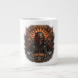 Taza De Café Gigante Samurái Oni Motociclista, Vive Para Montar Est 196