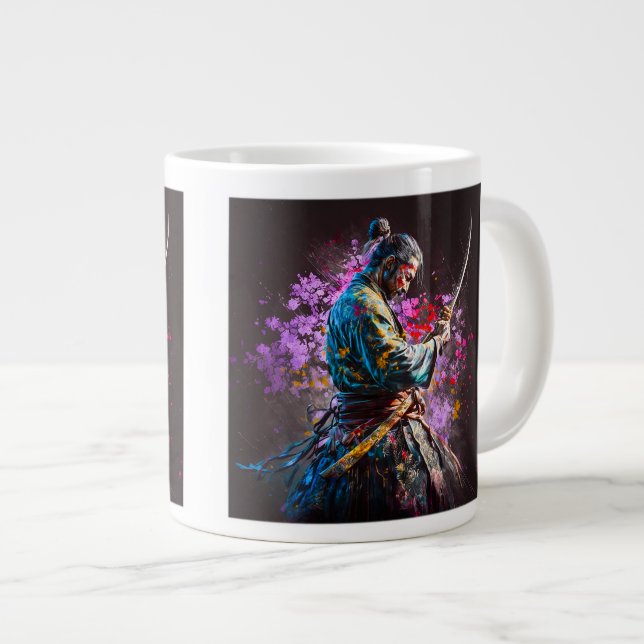 Taza De Café Gigante Samurai Pintando Jumbo Mug (Derecha)