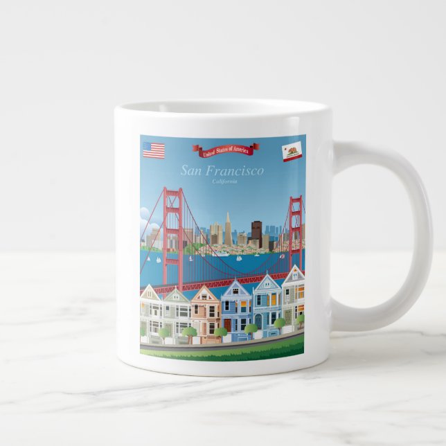 Taza De Café Gigante San Francisco, California| La Ciudad En La Bahía (Derecha)