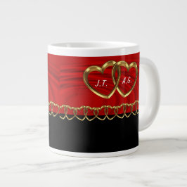 Taza De Café Gigante San Valentín amor Mug con iniciales