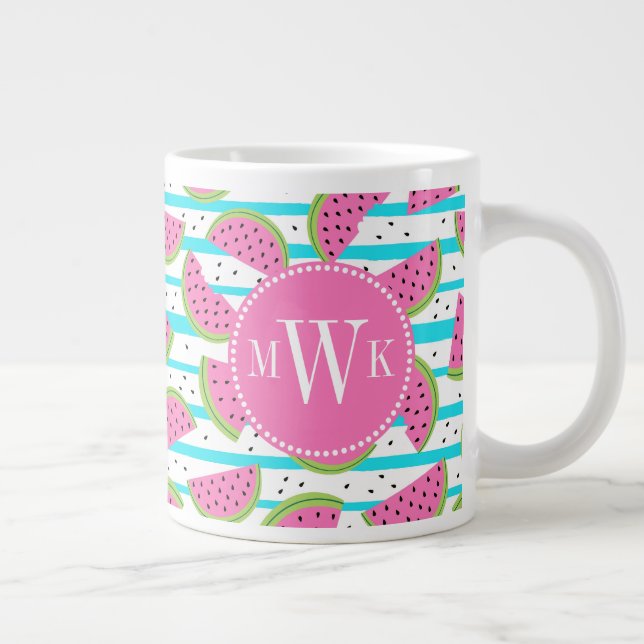 Taza De Café Gigante Sandía de neón en modelo de las rayas (Derecha)