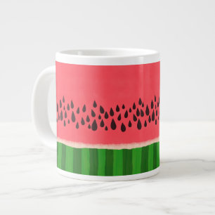 Taza De Café Gigante sandía rosa y verde