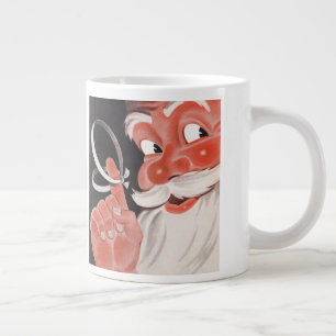Taza De Café Gigante Santa Claus antiguo con cuerda recordatoria en el 