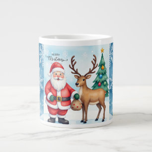 Taza De Café Gigante Santa Claus y los renos, Feliz Navidad