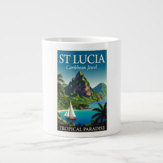 Taza De Café Gigante Santa Lucía Joya del Caribe