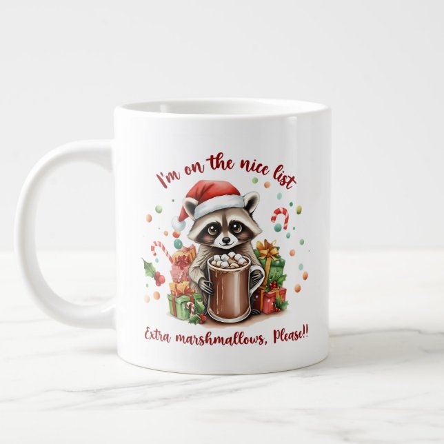 Taza De Café Gigante Santa’s Sweet Raccoon Treat  (Izquierda)