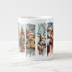 Taza De Café Gigante Santa y Navidades de renos la y las galletas