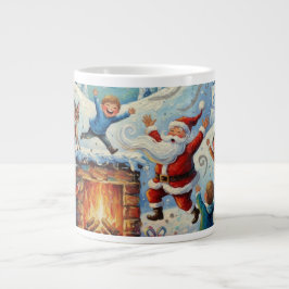Taza De Café Gigante Santa's Cozy Health - A Christmas Eve Tale